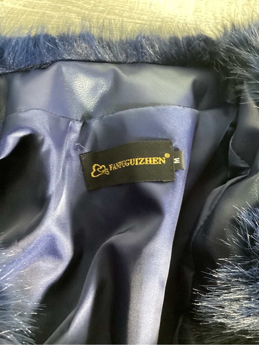 Fampuguizhen Women’s M  Faux Fur Cropped Jacket Navy Blue Bolero Shrug Coat NWT - Picture 4 of 10